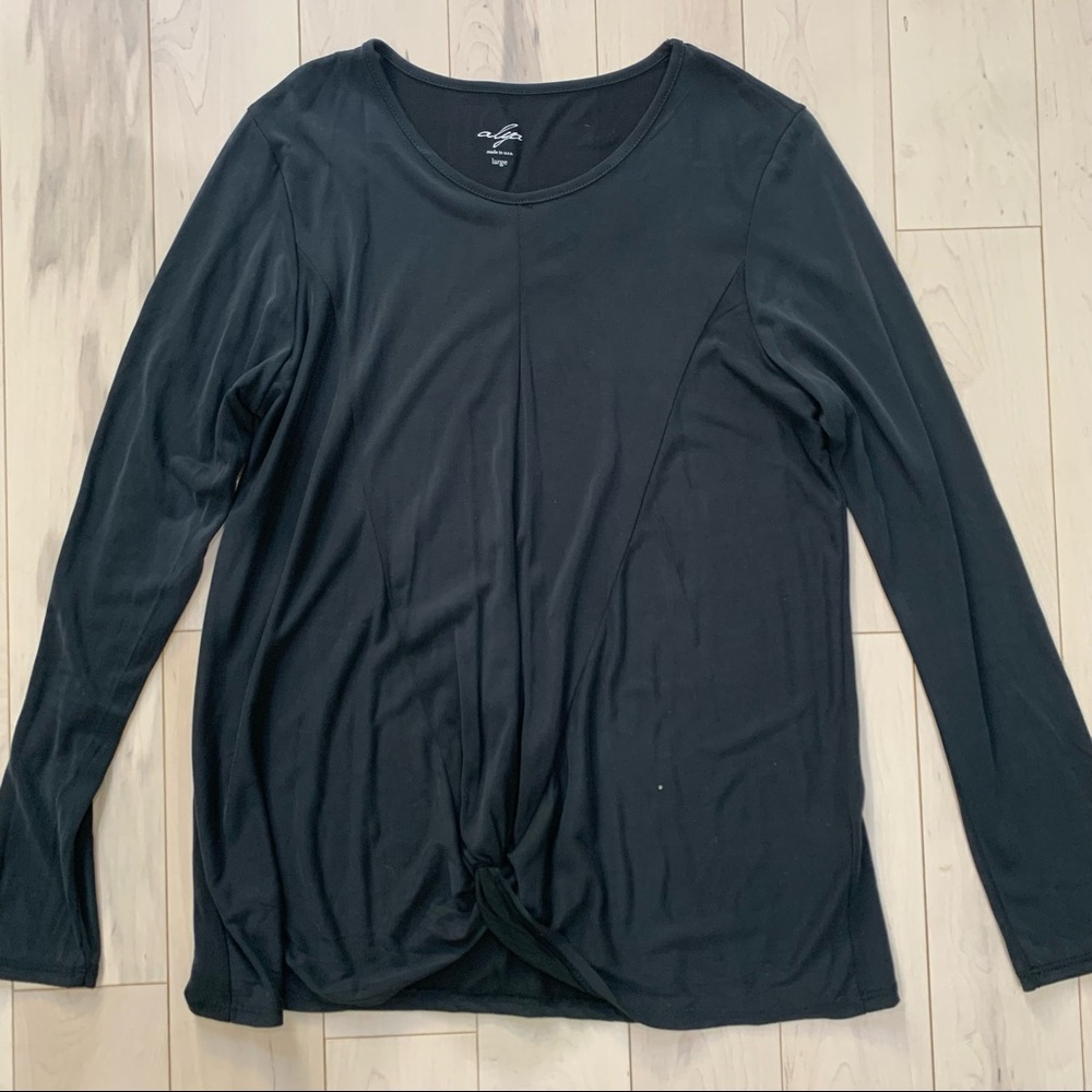 Francesca black long sleeve top